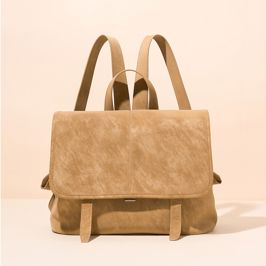 Leather Work Rucksack - レディース ヴィンテージ 本革 バックパック カジュアル フラップ