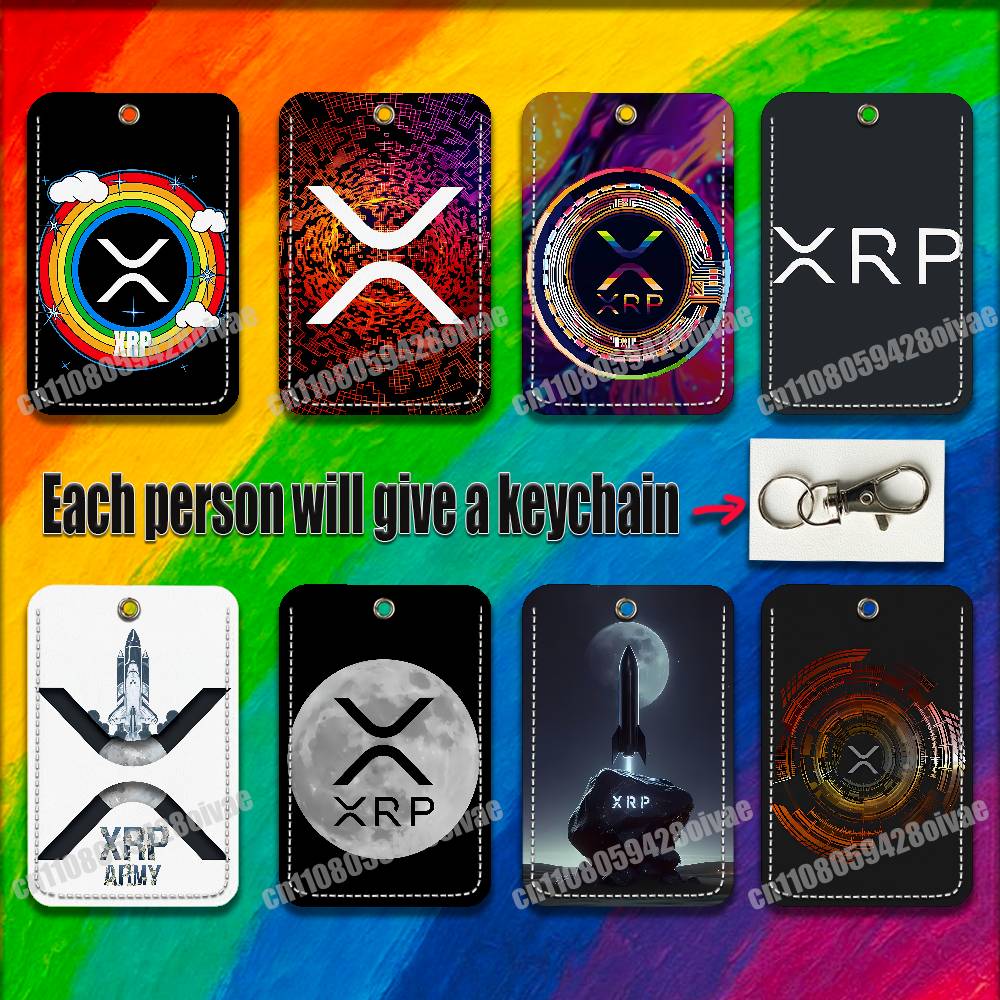 Leather Working - Xrp リップル暗号デジタル通貨 ID クリップクレジット銀行ワークカードホルダーケースバッジバッグオーナメントキーキーホルダー