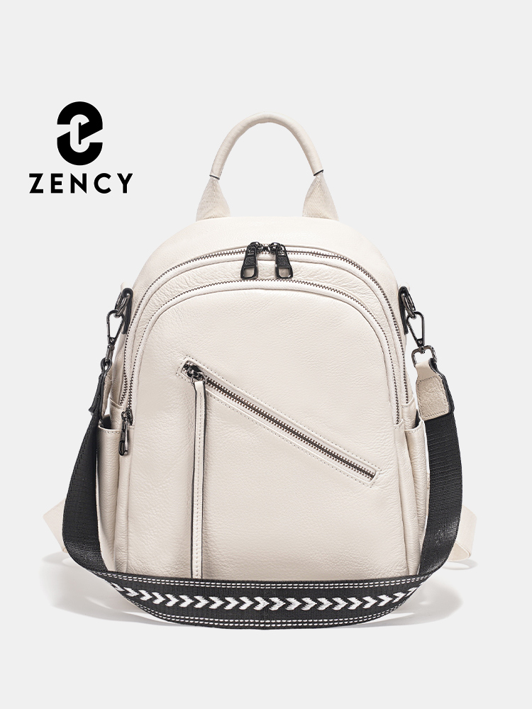 Leather Work Rucksack - Zency レディース 本革 バックパック ショルダーバッグ マルチポケット