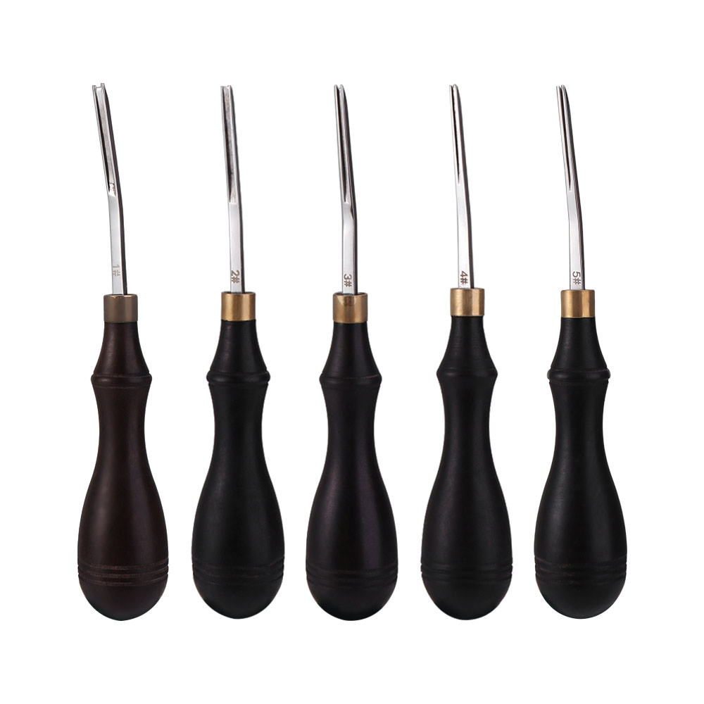 Leather Edge Beveler - プロ仕様の革漉き工具 木製ハンドル付き ポータブル広口革漉きツール 機能的な革漉き器