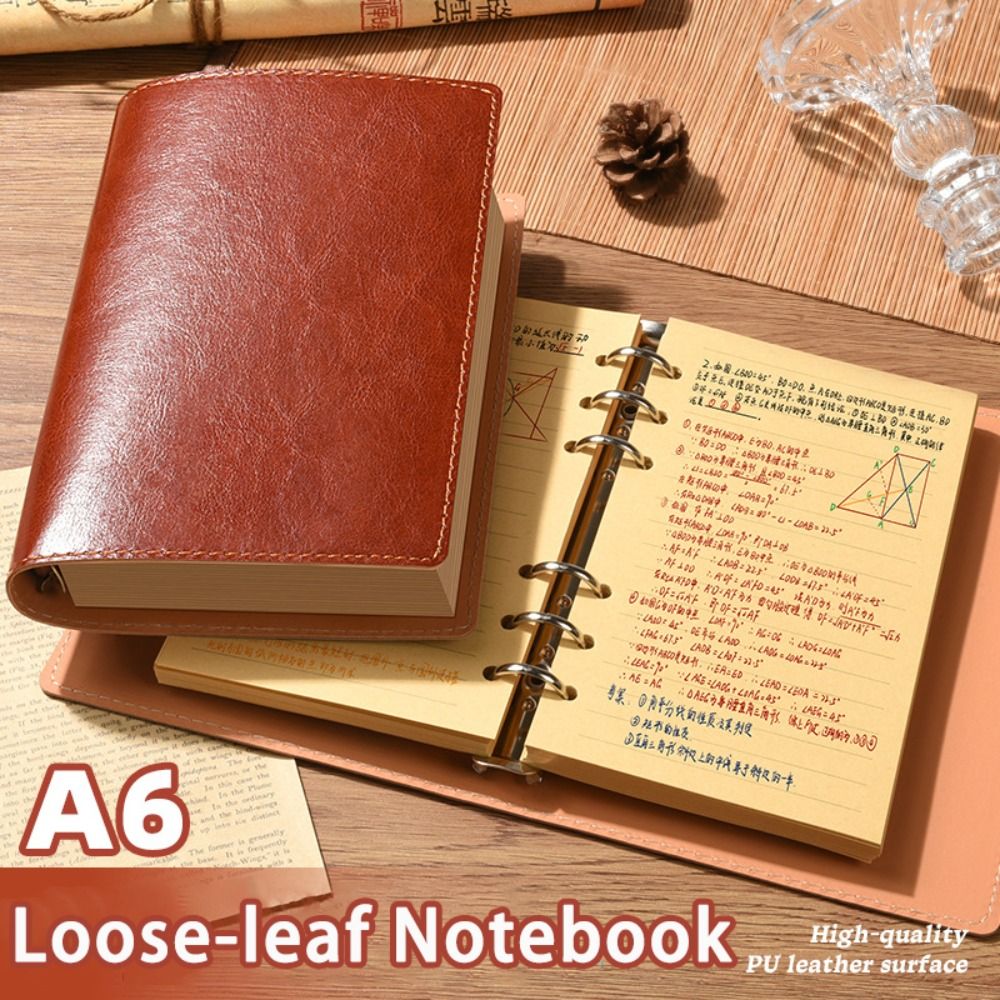 Leather Work Notepad - 新しい A5/A6 ノートブック ルーズリーフ PU レザー
