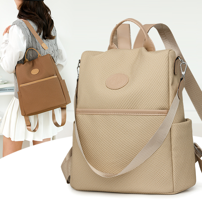 Leather Work Rucksack - トレンディな盗難防止トラベルバックパック 女性用 大容量 PUレザーリュックサック カジュアルバックパック 丈夫なデイパック