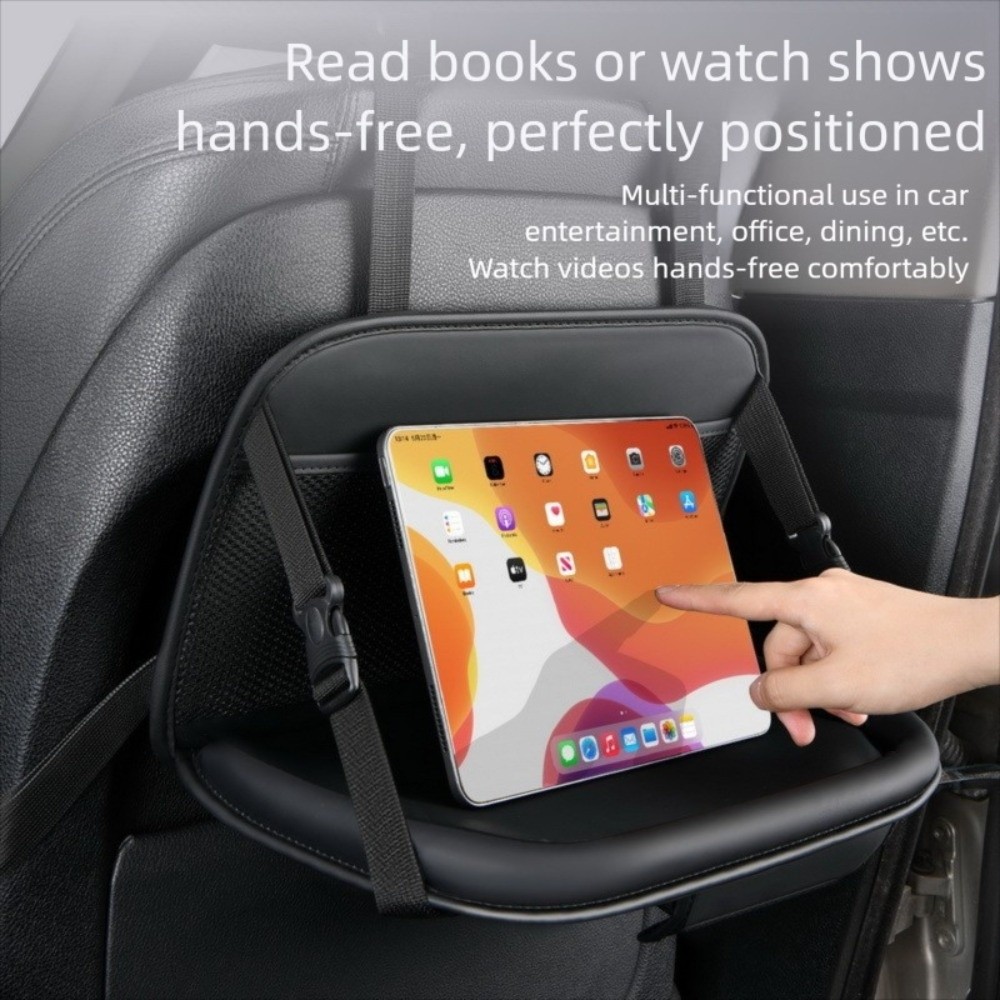 Leather Work For Car - フードトレイ 車用後部座席トレイ 折りたたみ式 大容量 折りたたみ式 車用後部座席テーブル