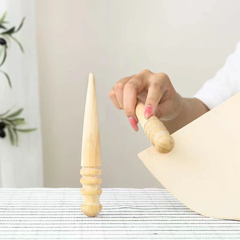 Used Leatherwork Tools - 木製レザー研磨器、無垢材の丸い研磨エッジ、革工芸品の研磨エッジに使用、工具クラフトキット