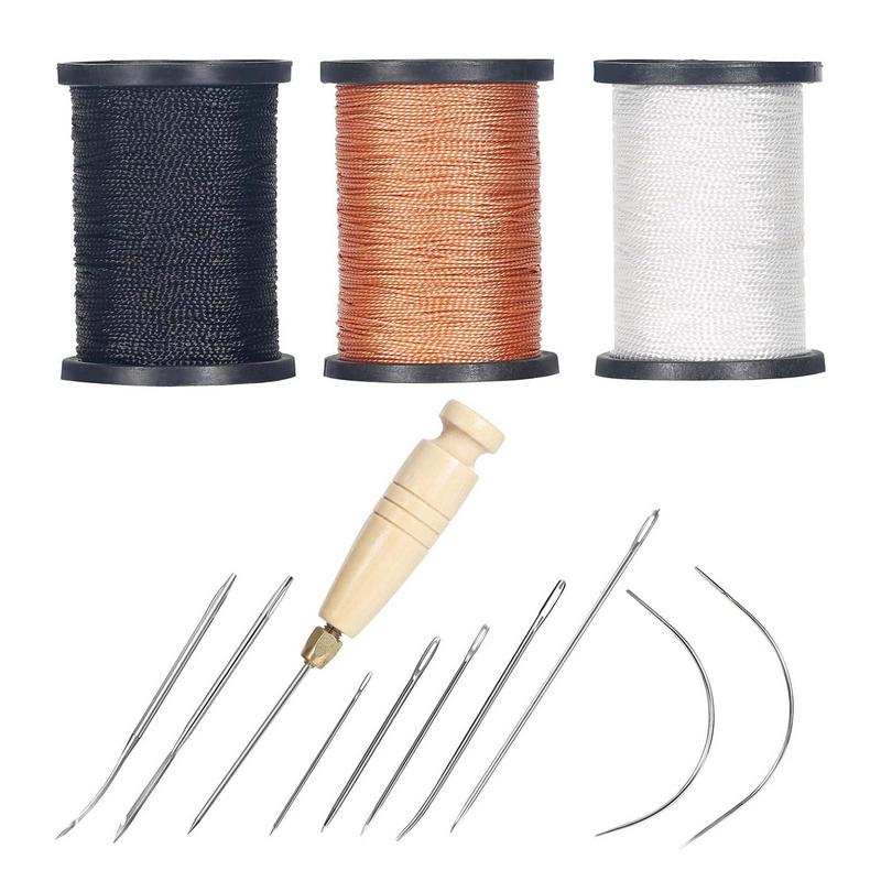 Leatherwork Thread - 革ステッチキット,レザーソーイングツール,ミシン糸,針,ソファシート,ヘビーデューティー