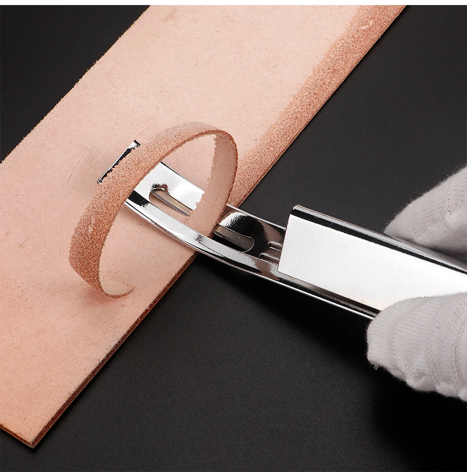 Leather Edge Beveler - 1セットメタルレザーセーフティベベラーDIY切断ツールキット、3個の交換用スキバーブレード付き、薄い革細工用-ブラック/シルバー