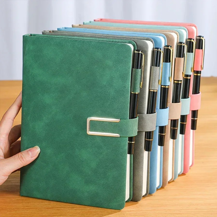 Leather Work Notepad - 1 個入りソフトカバーヴィンテージ A5 レザーノートブック – ビジネス会議や大学生活ジャーナルに最適な仲間です。