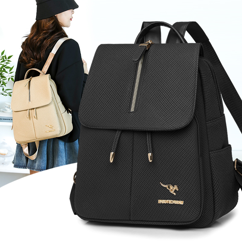 耐久性のあるレディーストラベルバックパック、PUレザーカジュ - Leather Work Rucksack のレビューと価格