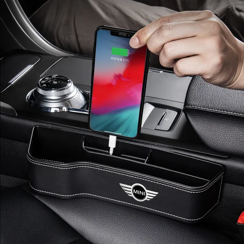 1個入り レザー製 車用シート隙間収納ボックス 電話キー収納 - Leather Work For Car のレビューと価格