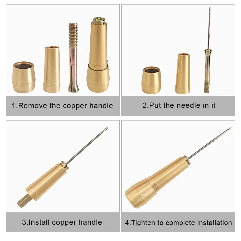 銅製の針が付いたソーイングキット,布,テント,修理ツール,ナ - Leatherwork Thread のレビューと価格
