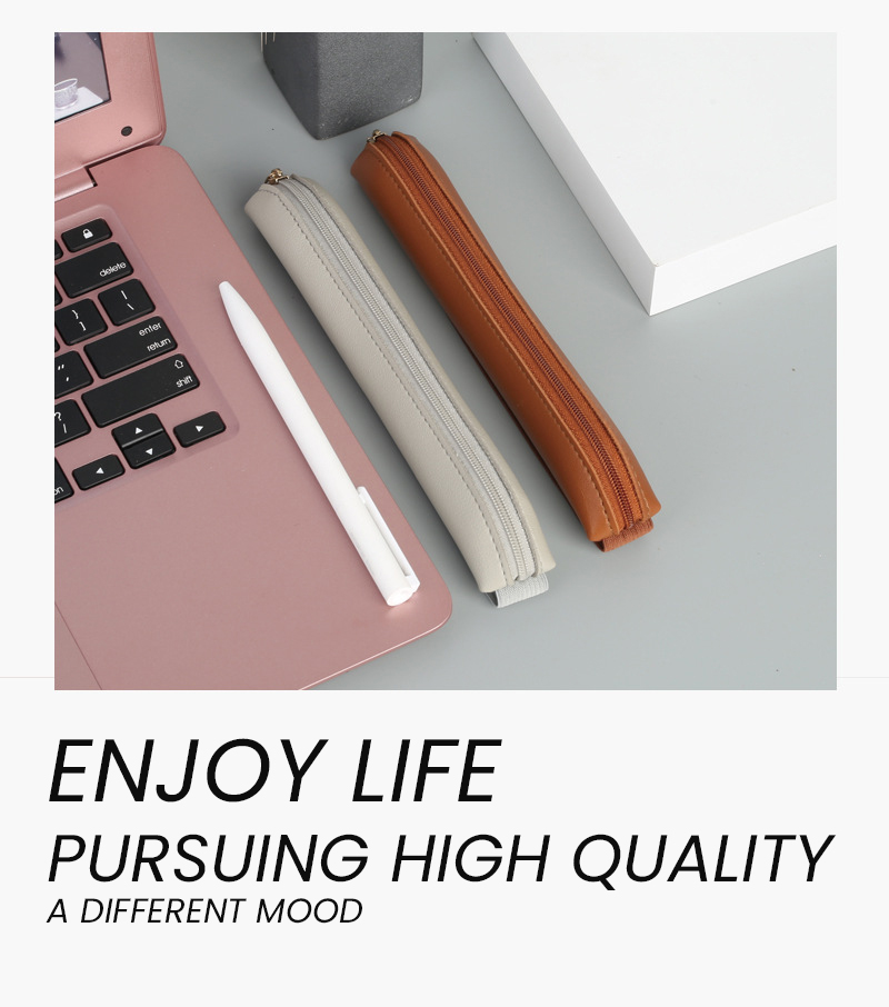 ジッパー付き鉛筆スリーブ付きPUレザーペンホルダー、ゴムバン - Leather Work Notepad のレビューと価格
