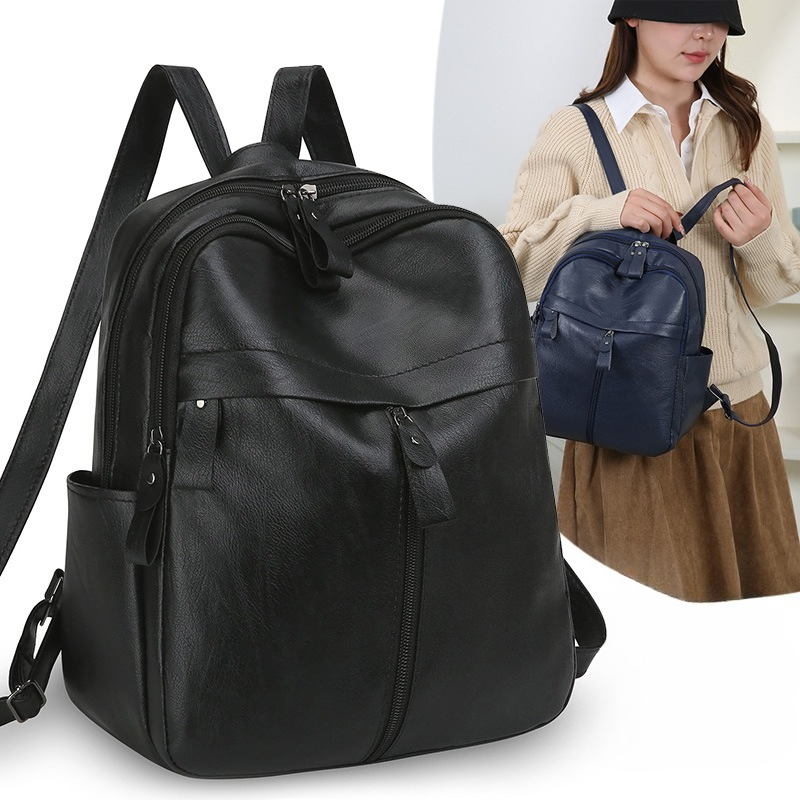 ソフトレザーバックパック 大容量 カジュアル スクールバッグ - Leather Work Rucksack のレビューと価格