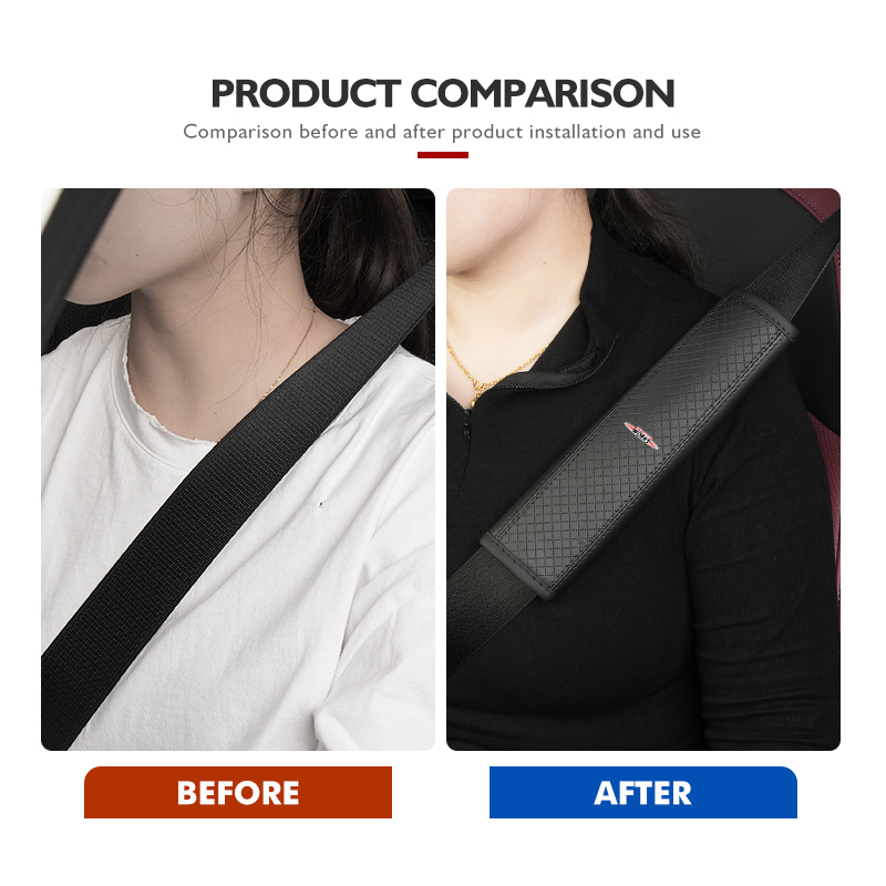 革製カーシートベルトプロテクターパッドショルダーストラップカ - Leather Work For Car のレビューと価格
