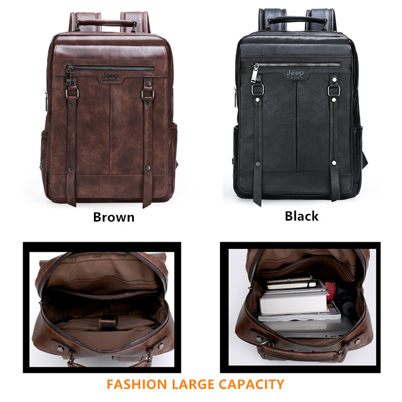 ジープ ブルオ メンズ レザーバックパック ビジネス ラップ - Leather Work Rucksack のレビューと価格