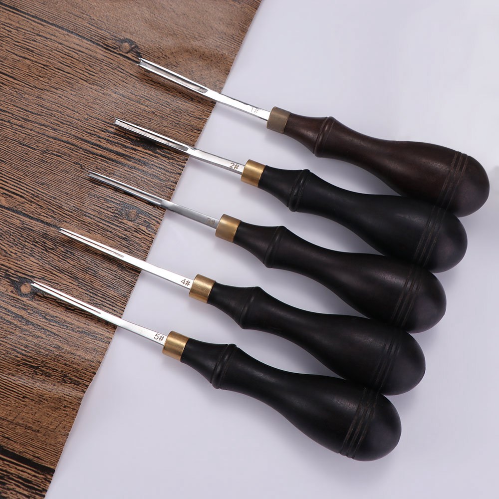 プロ仕様の革漉き工具 木製ハンドル付き ポータブル広口革漉き - Leather Edge Beveler のレビューと価格