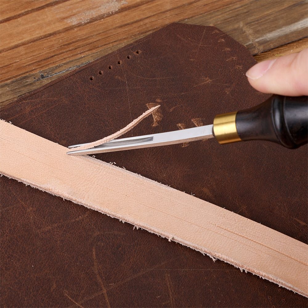 プロ仕様の革漉き工具 木製ハンドル付き ポータブル広口革漉き - Leather Edge Beveler のレビューと価格