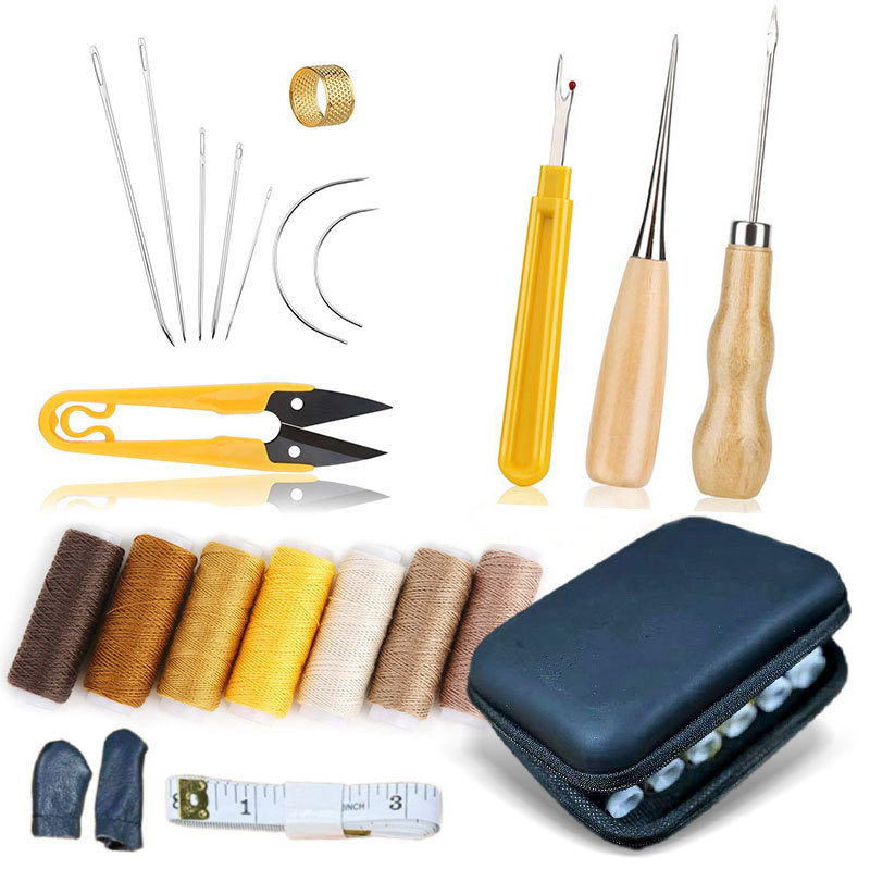 ワックス加工糸クラフトツール手縫いキルティング千枚通し革修理 - Leatherwork Hand Sewing Needles のレビューと価格