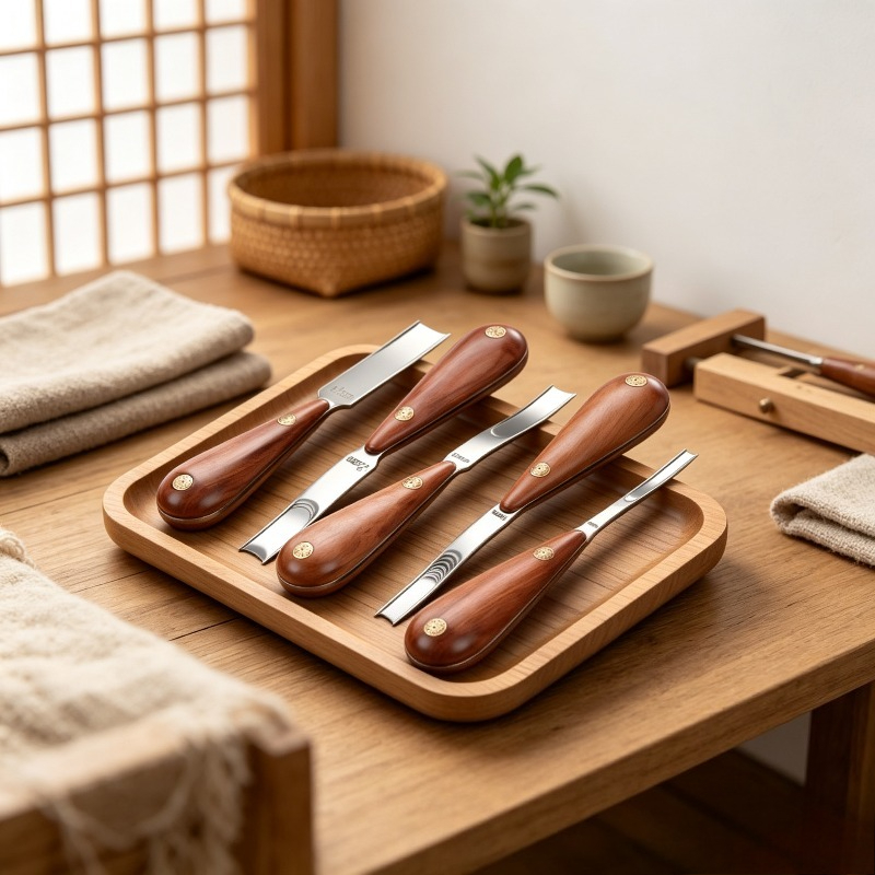 幅広ローズウッド削り刀、革漉き用斜め切り工具、薄刃化と削り用 - Leather Edge Beveler のレビューと価格