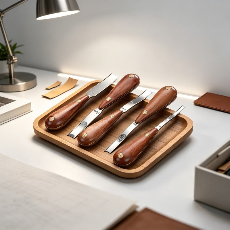 幅広ローズウッド削り刀、革漉き用斜め切り工具、薄刃化と削り用 - Leather Edge Beveler のレビューと価格