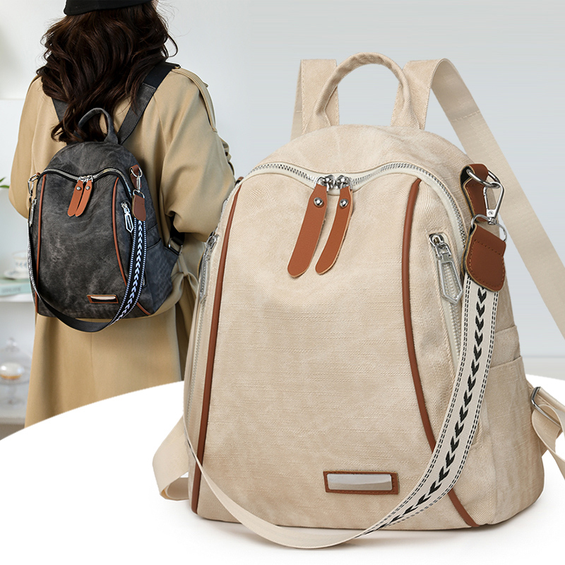女性の大容量バックパックレザーヴィンテージカジュアルトラベル - Leather Work Rucksack のレビューと価格