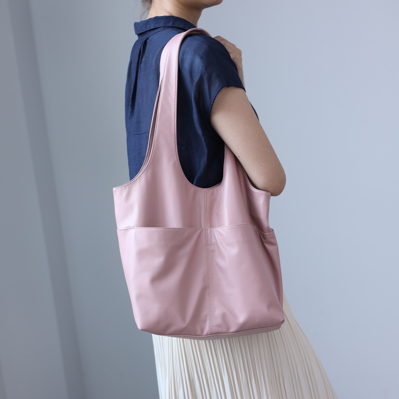 女性用本革大容量ソフトトートバッグ牛革シングルショルダーバッ - Leather Work Bag Women のレビューと価格
