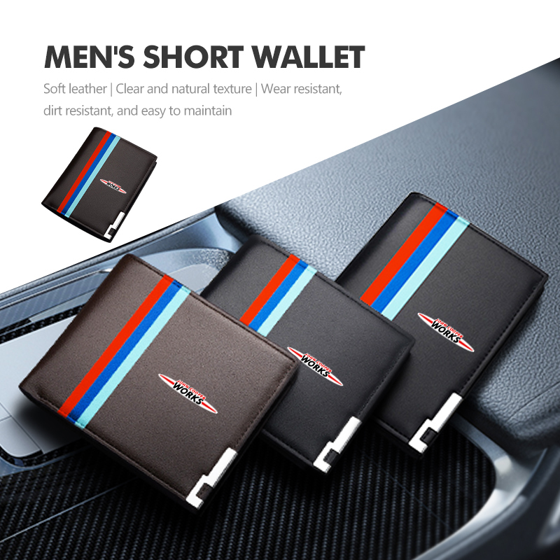 車男性ショート財布多機能小銭入れカードホルダーバッグミニ R - Leather Work For Car のレビューと価格
