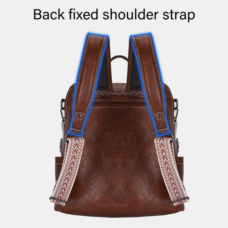 x5xaスタイリッシュな女性の大規模なリュックサックPUレザ - Leather Work Rucksack のレビューと価格