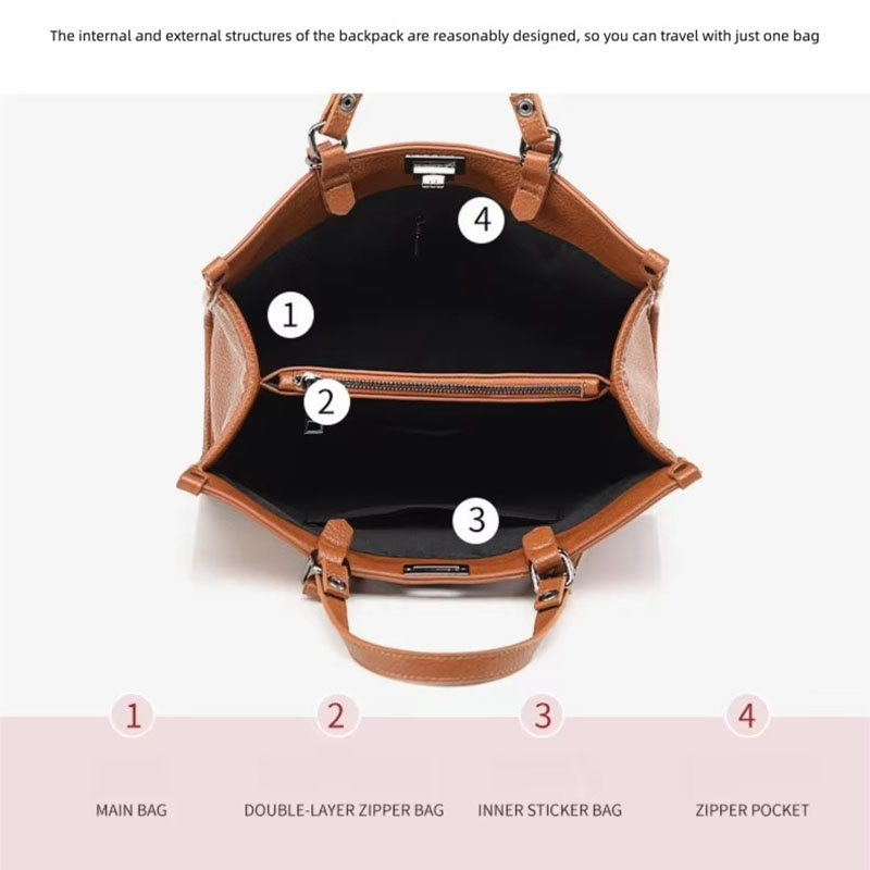 女性用大容量トートバッグ PUレザー 回転ロック付きハンドバ - Leather Work Bag Women のレビューと価格