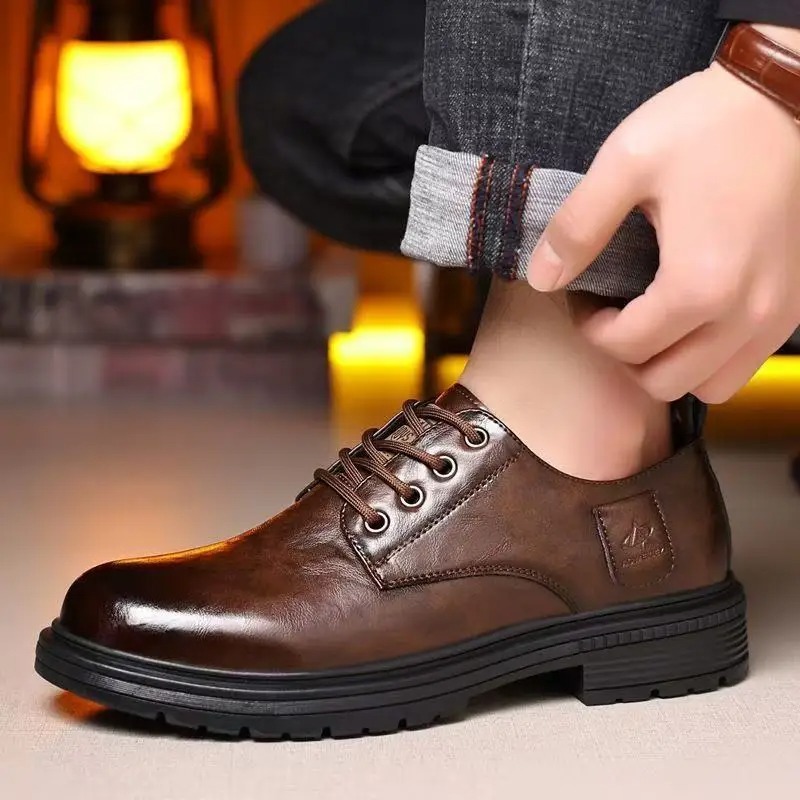 メンズカジュアルレザーシューズ英国スタイルビジネスドレスシュ - Leather Working のレビューと価格