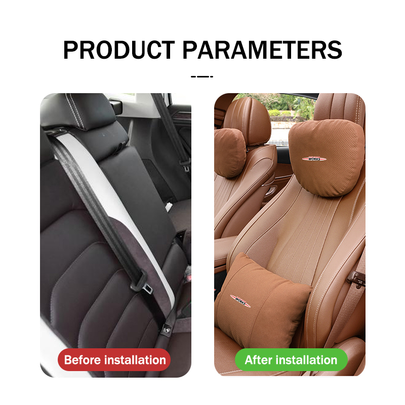 車のヘッドレスト腰枕ネックレストシートドライバーランバーサポ - Leather Work For Car のレビューと価格