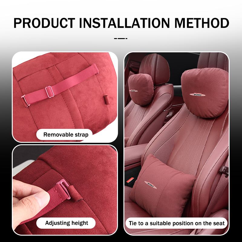 車のヘッドレスト腰枕ネックレストシートドライバーランバーサポ - Leather Work For Car のレビューと価格