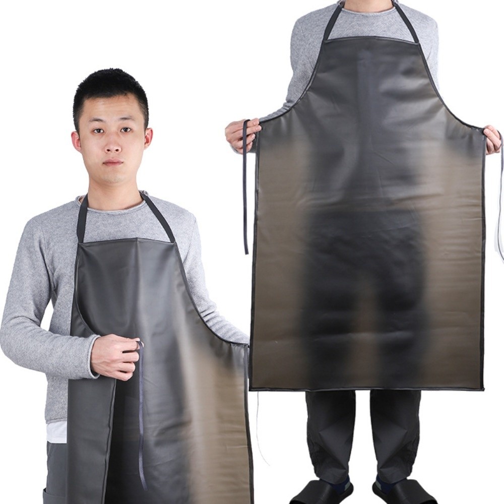 PVC防水耐油エプロン ウエスト丈長め 黒革工場作業用エプロ - Leather Work Factory のレビューと価格