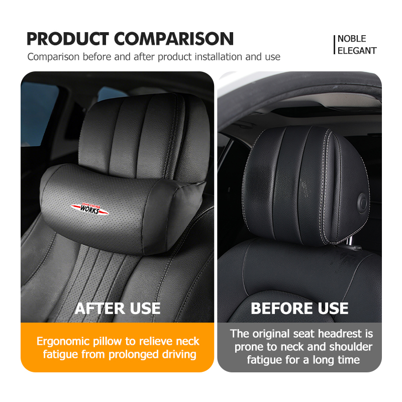 革製カーシートヘッドレストネックサポートピローランバークッシ - Leather Work For Car のレビューと価格
