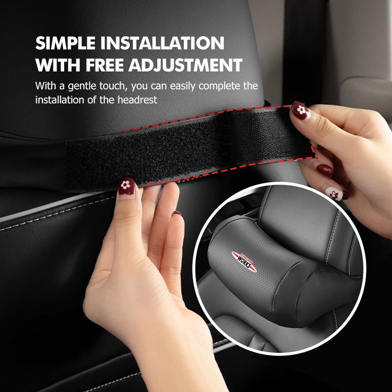 革製カーシートヘッドレストネックサポートピローランバークッシ - Leather Work For Car のレビューと価格