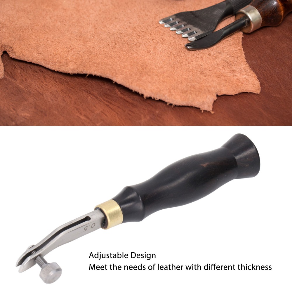0.5mm調整可能なレザーエッジベベラー、木製ハンドル、ステ - Leather Edge Beveler のレビューと価格