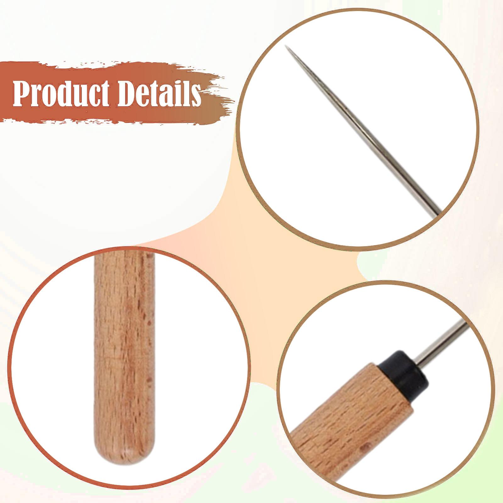 レザークラフト用縫製千枚通し、携帯用木製・鋼製ハンドツール、 - Leatherwork Hand Sewing Needles のレビューと価格