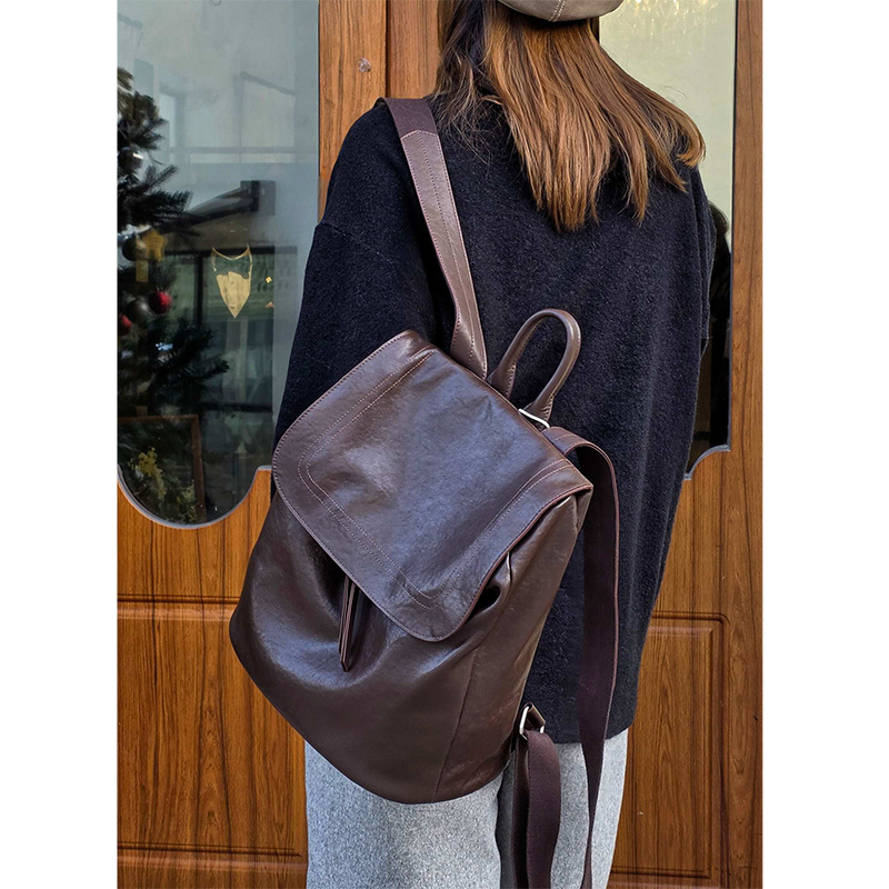 トップグレインベジタブルタンニンなめし牛革バックパック女性用 - Leather Work Rucksack のレビューと価格