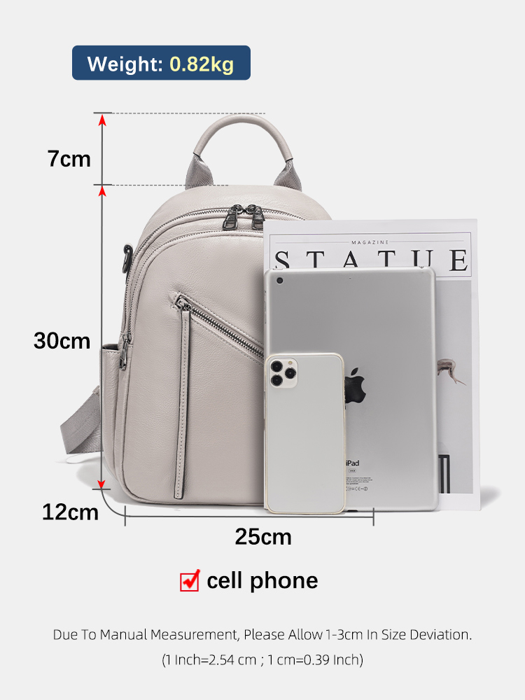 Zency レディース 本革 バックパック マルチポケット  - Leather Work Rucksack のレビューと価格