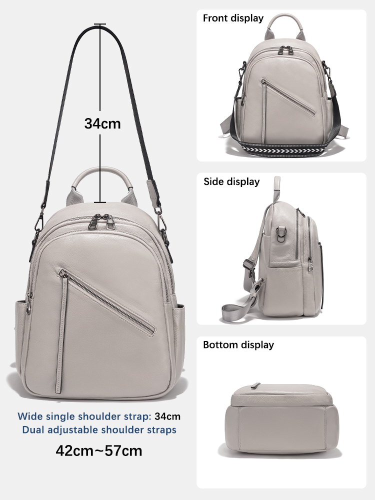 Zency レディース 本革 バックパック マルチポケット  - Leather Work Rucksack のレビューと価格