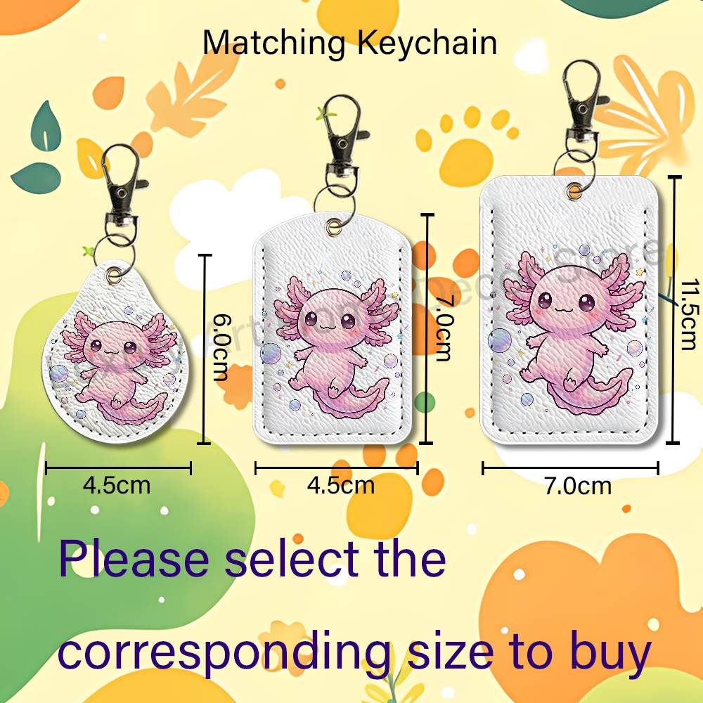 かわいいピンクの A-Axolotl 漫画ホルダーキーホルダ - Leather Working のレビューと価格