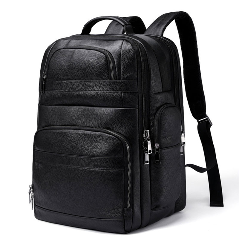 Luufan-本革のバックパック,男性用,USB付き,大容量 - Leather Work Rucksack のレビューと価格