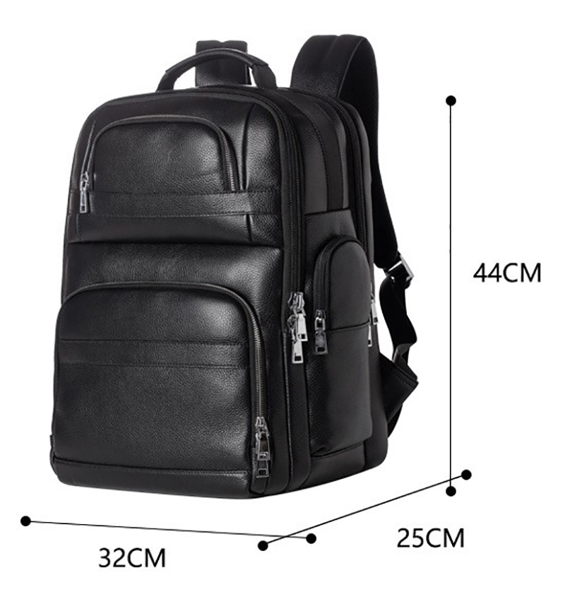 Luufan-本革のバックパック,男性用,USB付き,大容量 - Leather Work Rucksack のレビューと価格