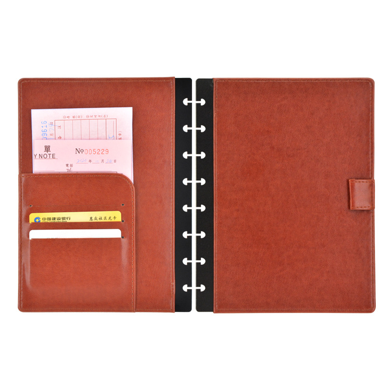ルーズリーフ レザーカバー マッシュルームホールノート ノー - Leather Work Notepad のレビューと価格