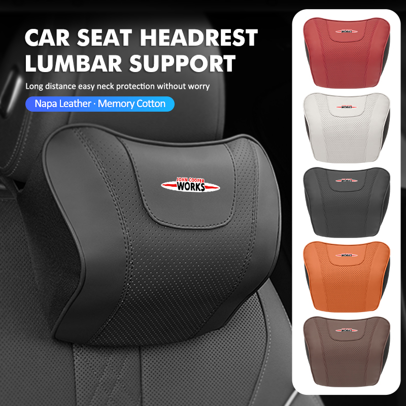 ミニ車用ヘッドレストランバーサポートセット自動車シートネック - Leather Work For Car のレビューと価格