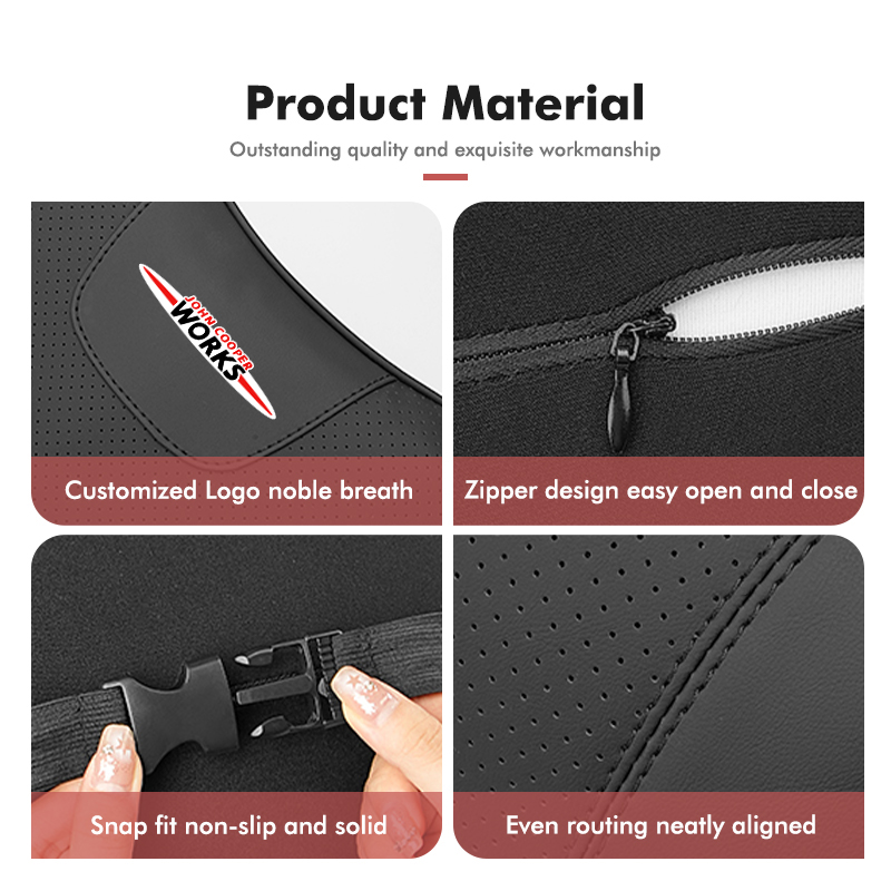 ミニ車用ヘッドレストランバーサポートセット自動車シートネック - Leather Work For Car のレビューと価格