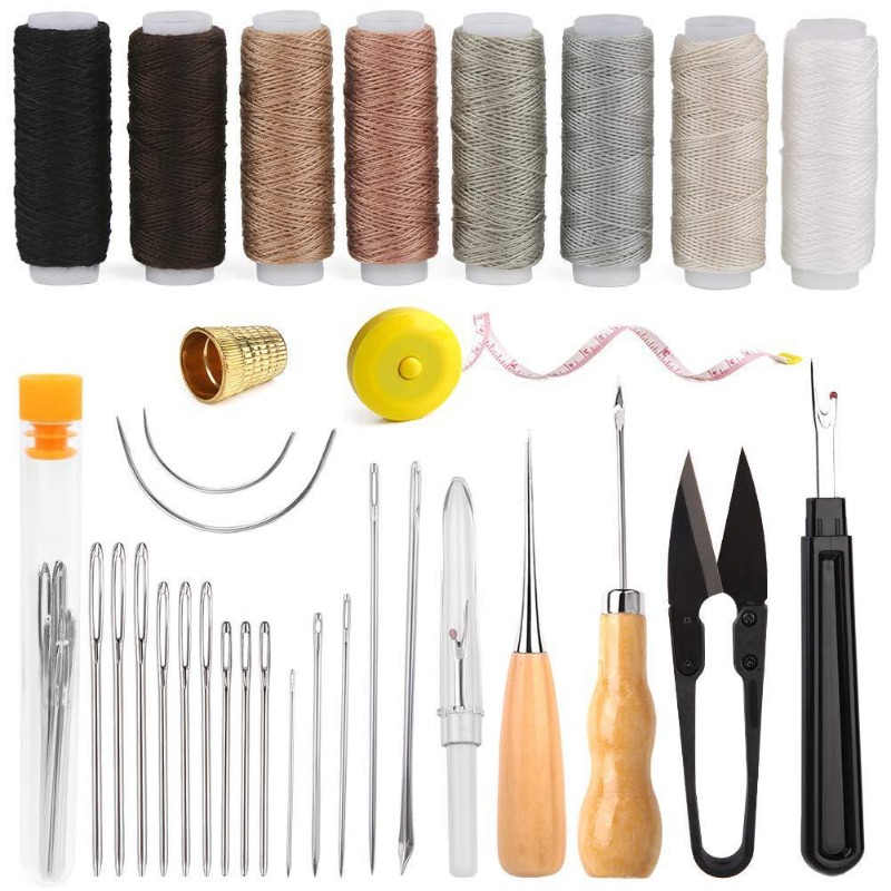革細工クラフトツールキット縫製キットワックス糸手縫いキルト針 - Leatherwork Hand Sewing Needles のレビューと価格