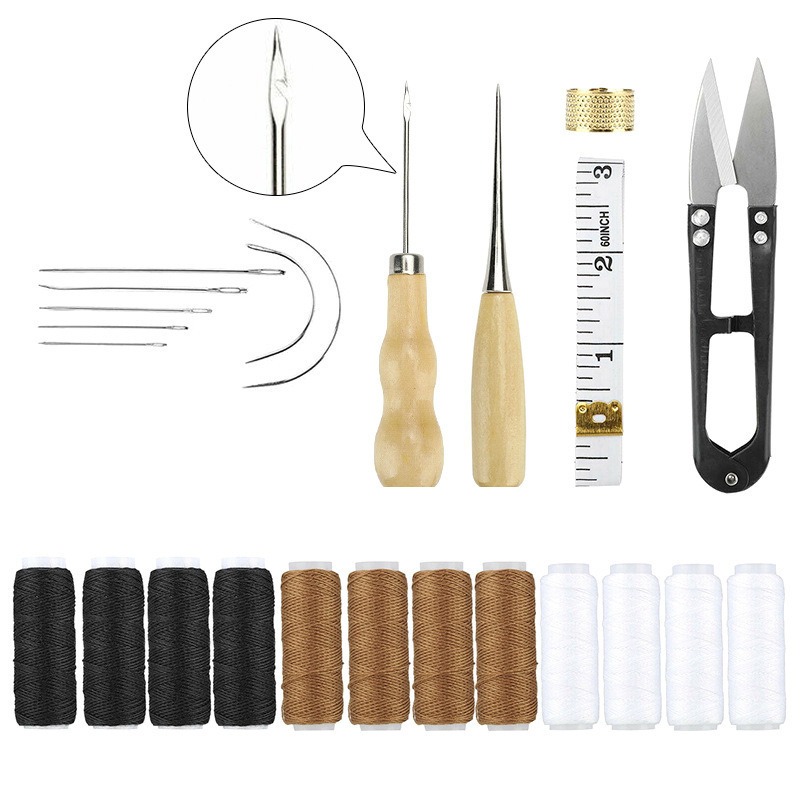 革細工クラフトツールキット縫製キットワックス糸手縫いキルト針 - Leatherwork Hand Sewing Needles のレビューと価格