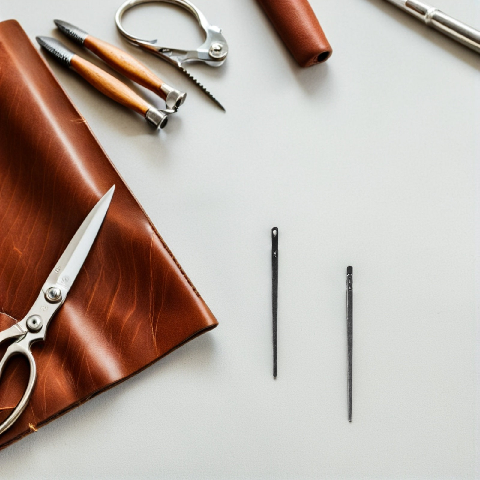 8本入りスチール製革細工針、曲線ステッチ用縫製ツール、手縫い - Leatherwork Hand Sewing Needles のレビューと価格