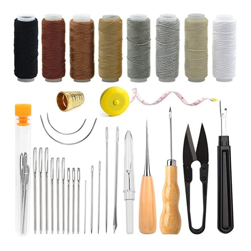 革縫いキット 革工芸ツールセット 手縫い針 穴あけ針 ワック - Leatherwork Hand Sewing Needles のレビューと価格