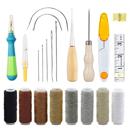 革縫いキット 革工芸ツールセット 手縫い針 穴あけ針 ワック - Leatherwork Hand Sewing Needles のレビューと価格